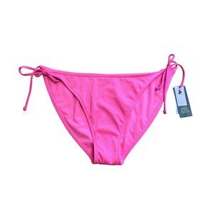 WILD FABLE BIKINI BOTTOM SIDE TIE RIBBED CHEEKY WOMEN'S XL LOW RISE HOT PINK NWT